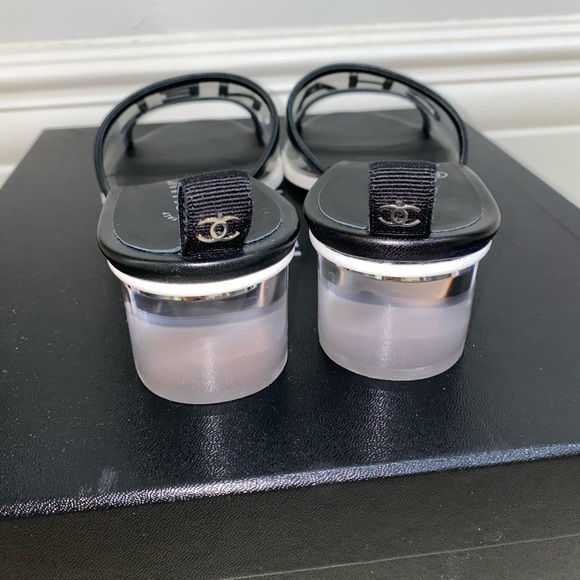 CHANEL Black PVC Transparent Heel Mules 41C - Picture 6 of 6